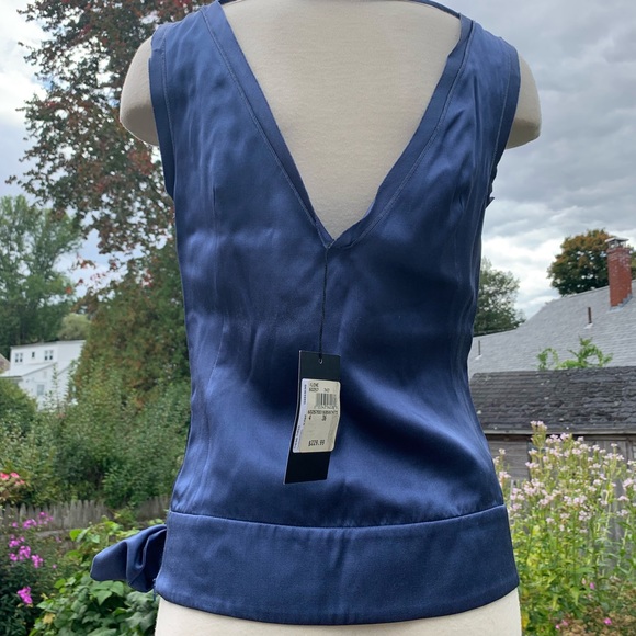 Boss Hugo Boss blue silk top NWT size 4 - Picture 5 of 5